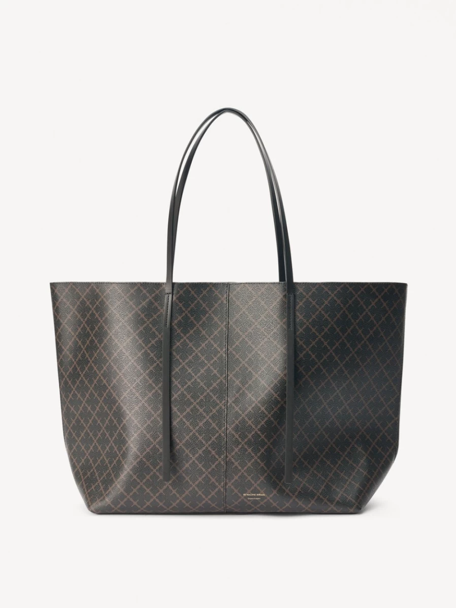 By Malene Birger Women's Dark Chocolate Abi Printed Tote Bag