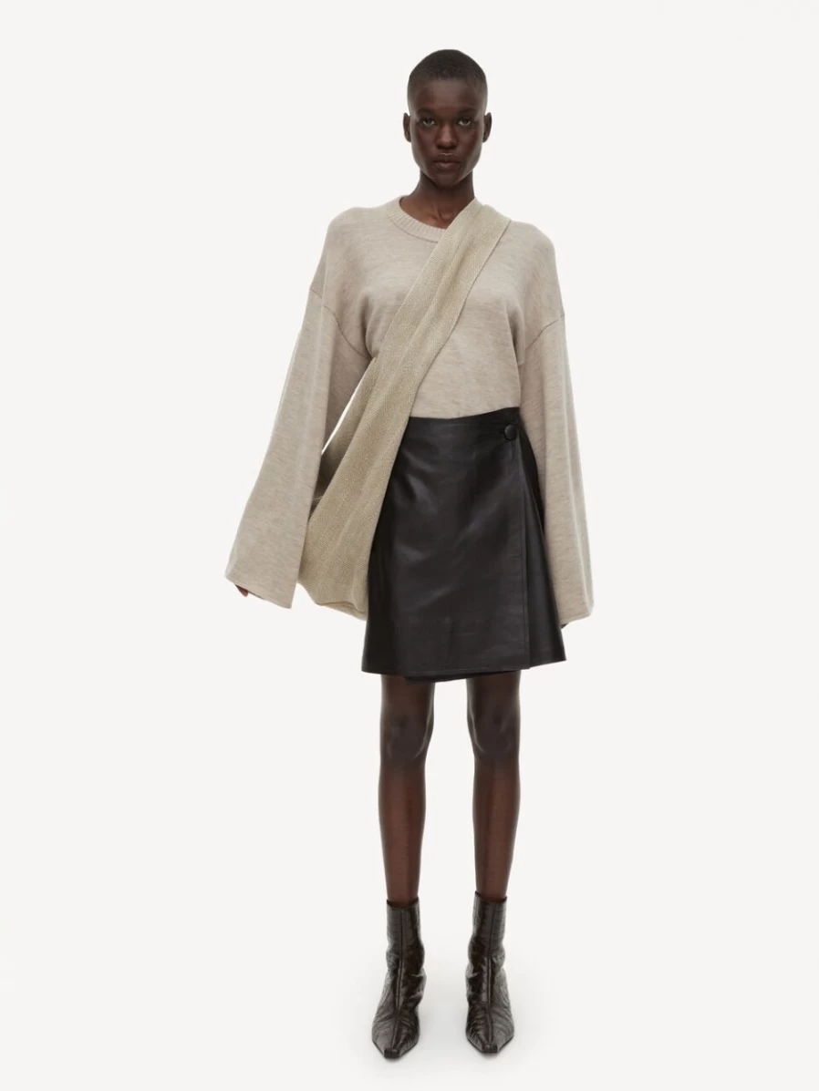 By Malene Birger Esmaa Black Genuine Leather Skirt for Women