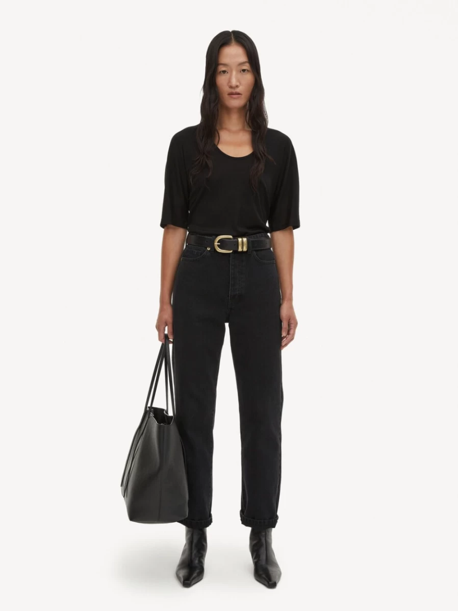 By Malene Birger Women's Black Cevina Oversized Cotton T-Shirt